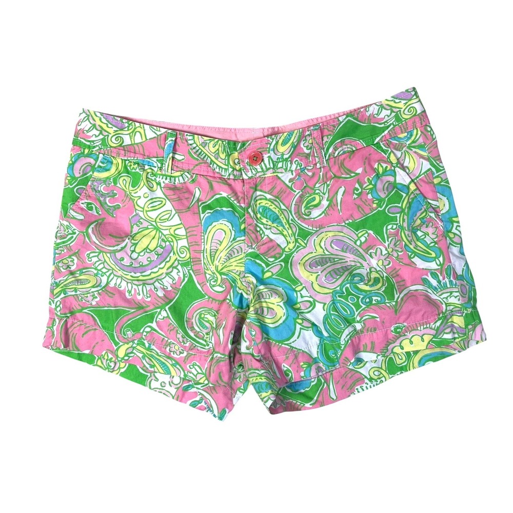 Lilly Pulitzer Callahan Shorts Op Art Colorful Pastel Print‎ Preppy Casual 14
